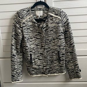 Iro Lizzie frayed edge stitched jacket